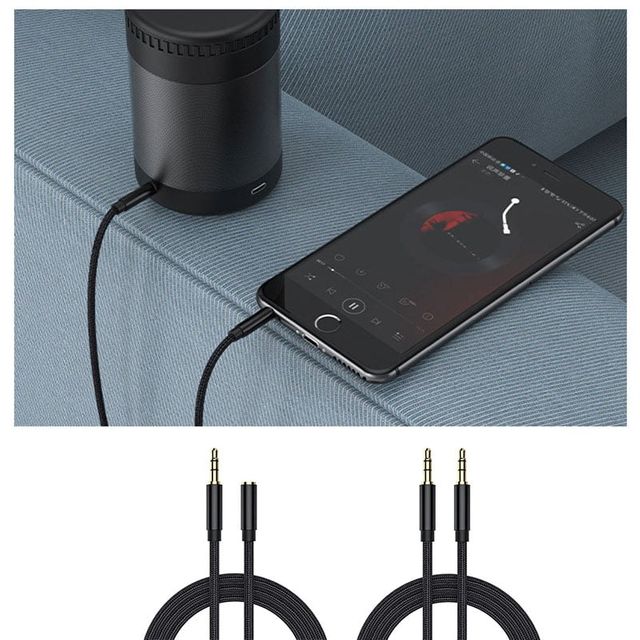 3.5mm 3극 오디오 케이블 암수 연장선 연결선 0.5m