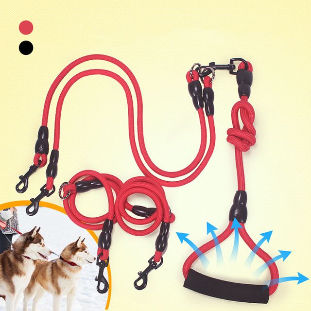 강아지 로프 리드줄 산책줄 목줄 손잡이 외출용 2in1