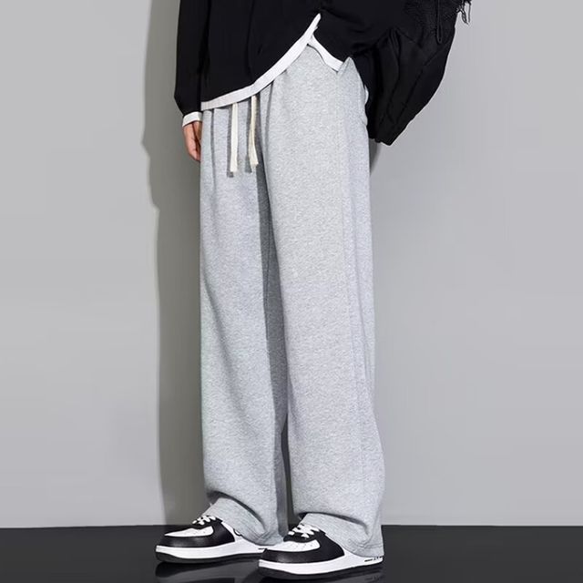 남자 와이드 팬츠 트레이닝 일자 밴딩팬츠 편한 캐주얼 바지