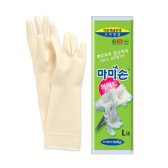 마미손 고무장갑 화이트밴드 대형 조리용