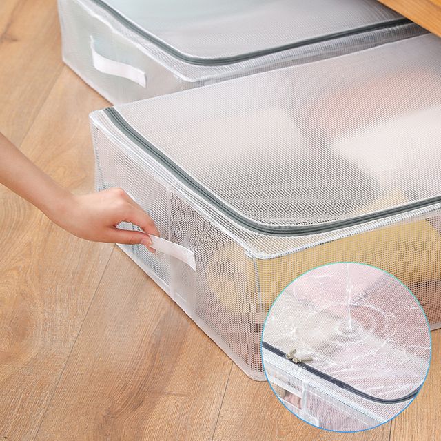 침대밑 옷정리함 이불 속옷 투명 방수 수납 박스 57L