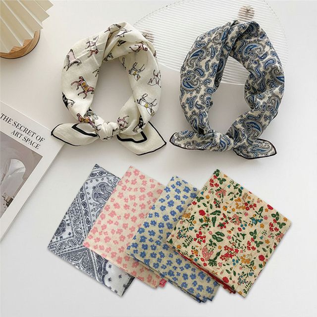 부드러운 패턴 손수건 스카프 6color LM-1005936