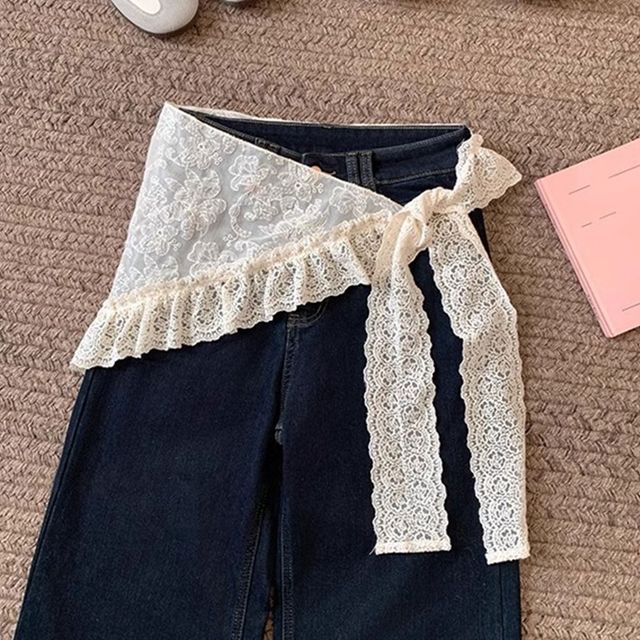 삼각 레이스 레이어드 랩 스커트 LM-1004720