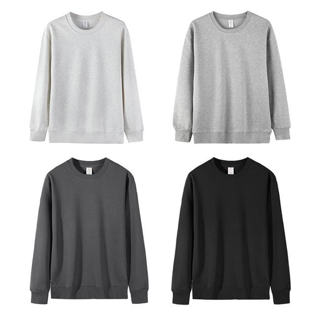 베이직 라운드넥 맨투맨 기본 레귤러핏 커플 티셔츠