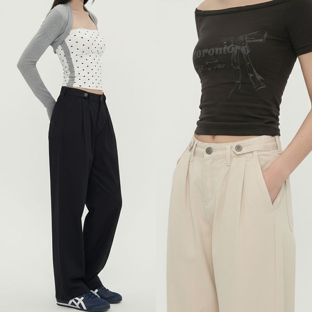 비조버튼 투핀턱 코튼 팬츠 JEB-1006753