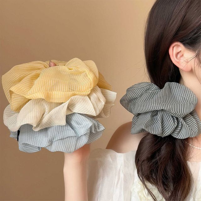 빈티지 체크 대형 곱창밴드 EL-1003432