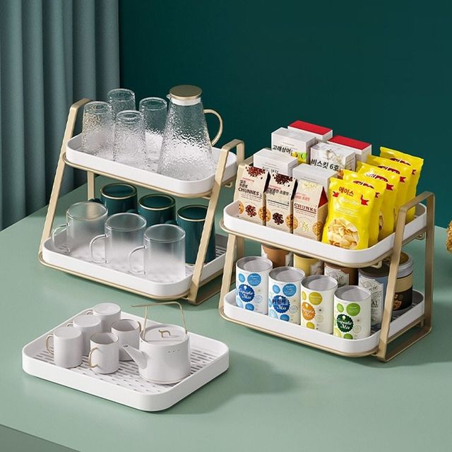 주방용 2단 컵 정리대 양념통 정리 선반