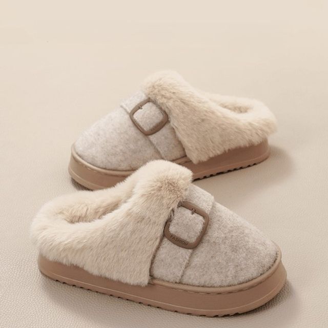 퍼안감 벨트 포인트 방한 슬리퍼 DS-1004537