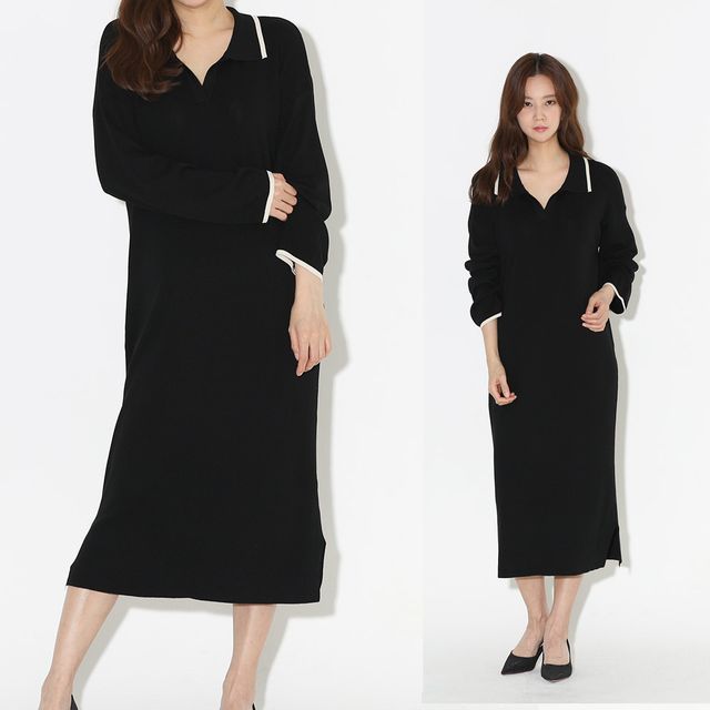 오버핏 니트 롱원피스 SD220413-