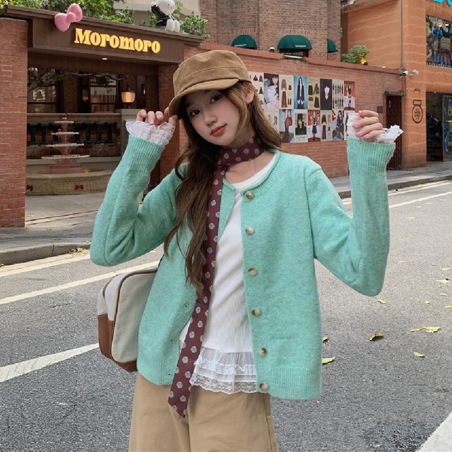 알파카 돌돌이 니트 가디건 LL-1004601