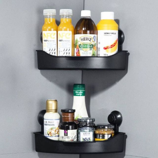벽걸이 코너 선반 흡착식 수납 공간 절약 솔루션