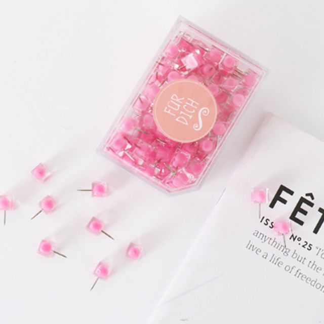 키밍 예쁜 캔디 압정 압핀 사각핀 핀 고정압정 80개입