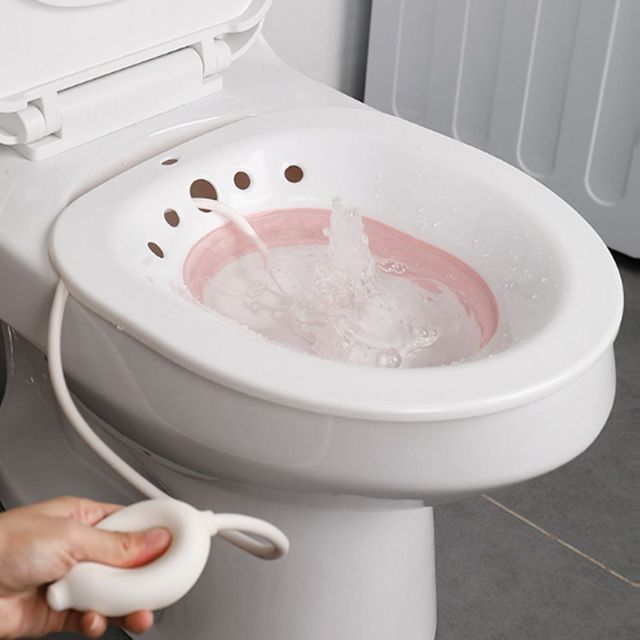 가정용 접이식 좌욕기 수동펌프 임산부용 편안한 비데