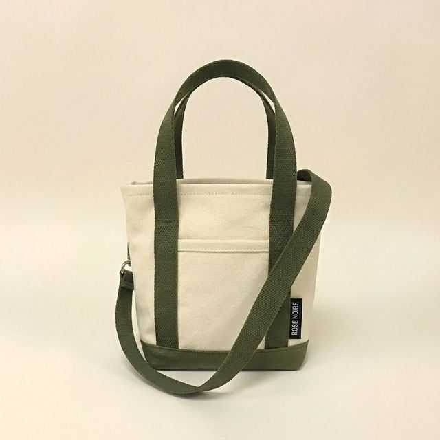 리부 배색 미니 캔버스백 FMY-1005135