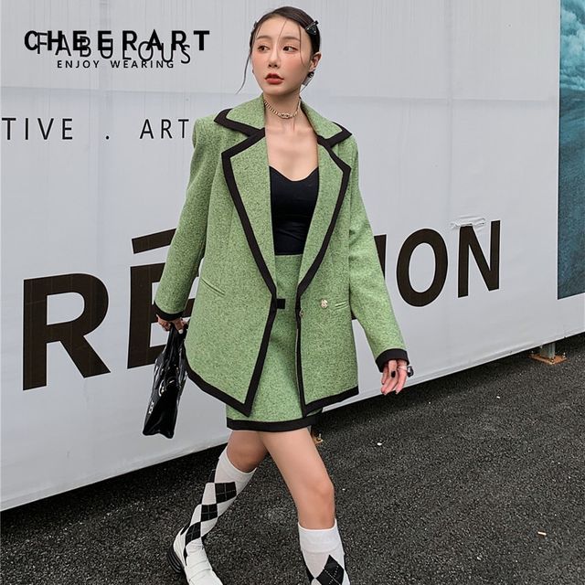 [해외] CHEERART Green Designer 여성을위한 하이 패션 블레