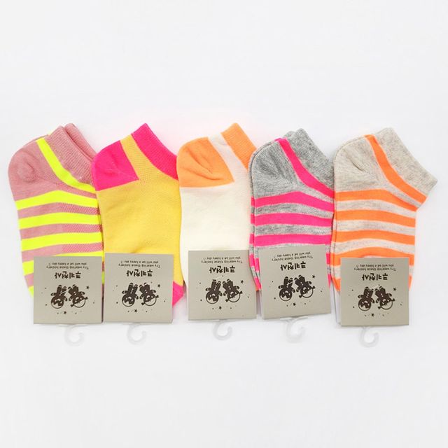 아동양말 네온여아 5켤레묶음 ELY-3021