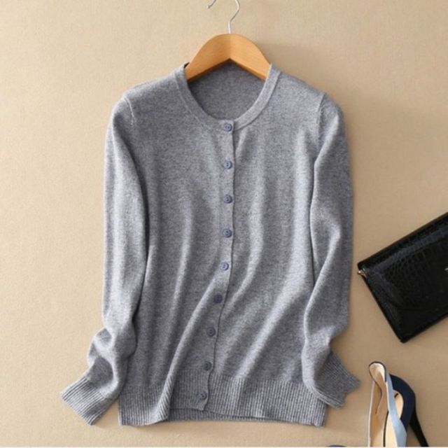 컴포트 무지 라운드넥 가디건 SWC-1005777