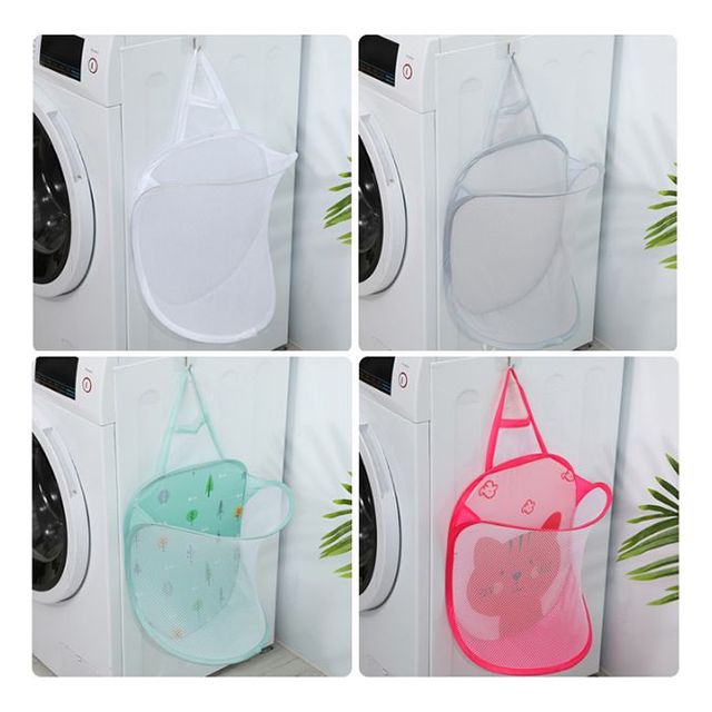 키밍 메쉬 벽걸이 보관함 2개입 수거함 빨래바구니