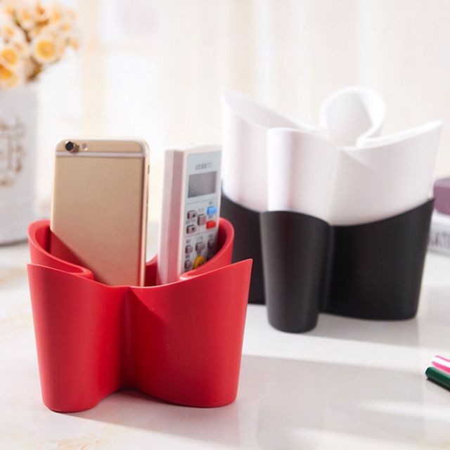 리모컨 정리 수납함 4칸 펜꽂이 소품 보관함