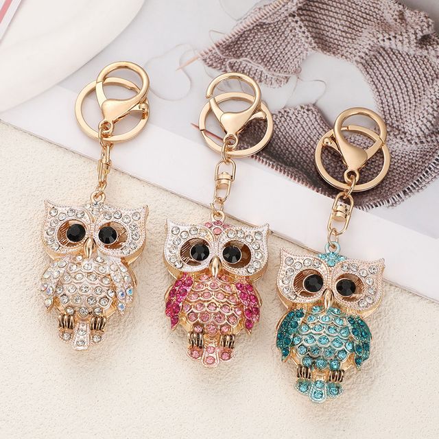 큐빅 행운 부엉이 열쇠고리 키링 LM-1005676