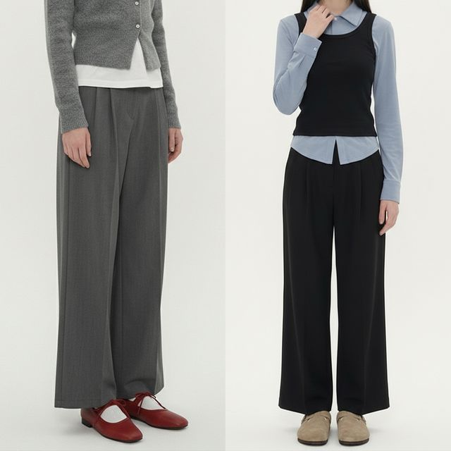 내부 후크 투핀턱 와이드 슬랙스 JEB-1006689