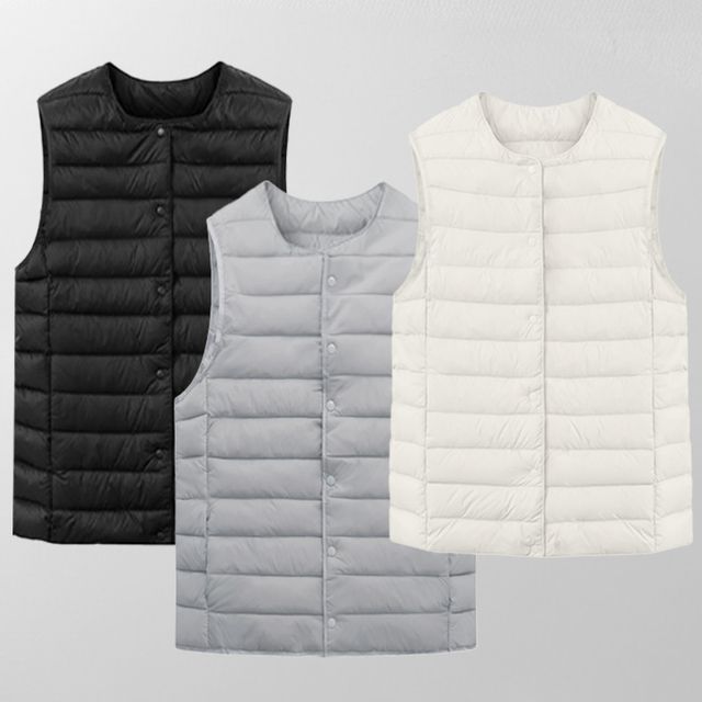 경량 라운드넥 패딩 조끼 한파 방한 누빔 솜 TK-1005234