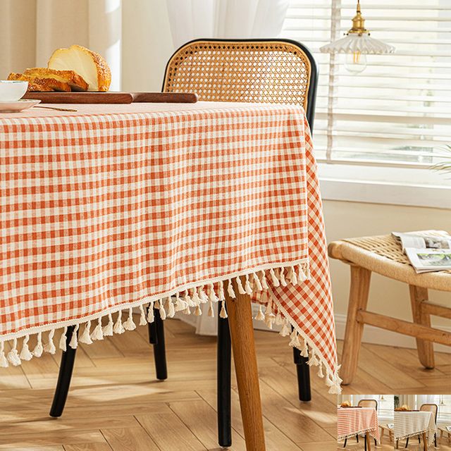 키밍 데일리 체크 테이블보 흠카페 식탁보 135x240cm