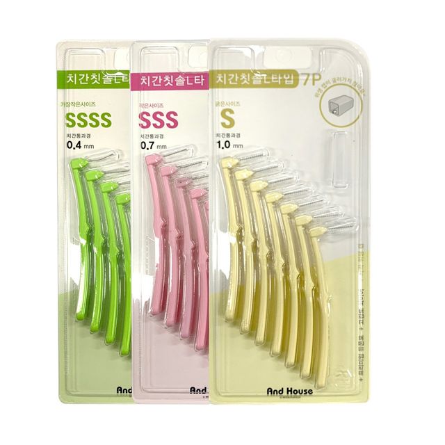 앤드하우스 치간칫솔 L타입 7P 위생덮개 치간치솔