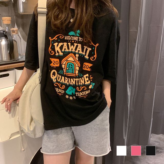 카와이 프린팅 면 반팔티 SD-230509