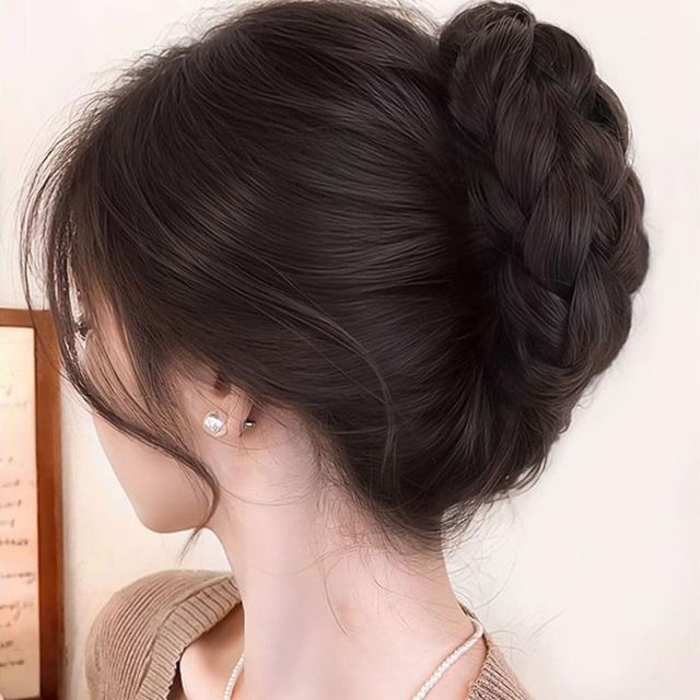 땋은 올림머리 집게 부분가발 LM-1003662