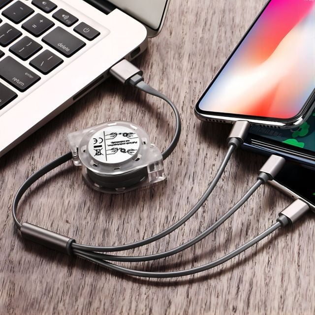 키밍 멀티충전 릴타입 케이블 5핀 핀 1미터 속도충전 가능