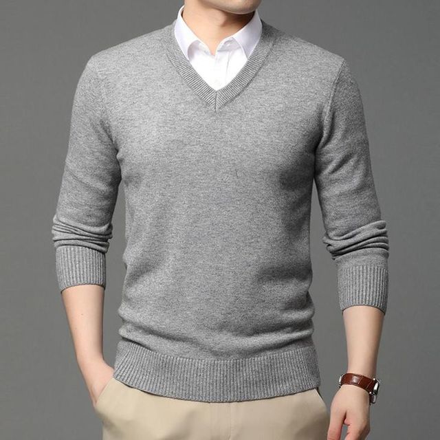 남자 브이넥 긴팔 스웨터 오버핏 4컬러 패션 아이템