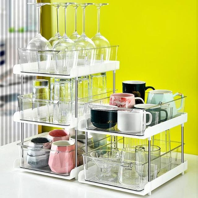 키밍 투명 수납 선반 2단 3단 정리대 공간 절약 선반장