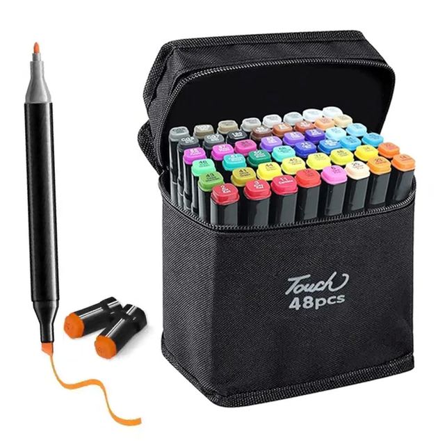 48색 마카펜 마커펜 드로잉펜 양쪽 트윈 싸인펜 미술