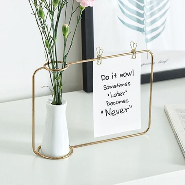 철제 프레임 꽃병 화병 인테리어 소품 메모지 디스플레이