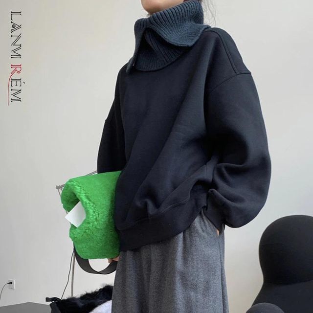 [해외] LANMREM 2022 겨울 새로운 패션 라운드 넥 따뜻한 블