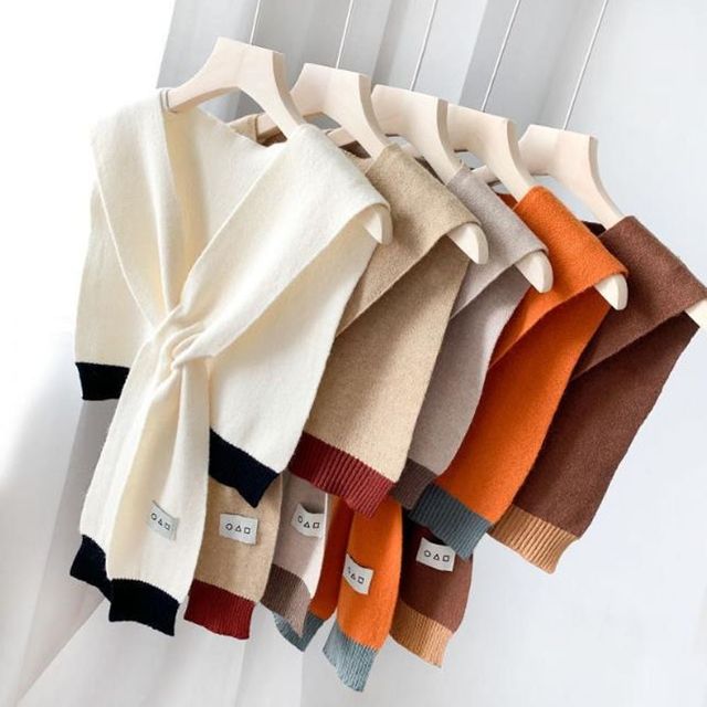 심플 간절기 가디건 숄 망토 케이프 스타일 코디