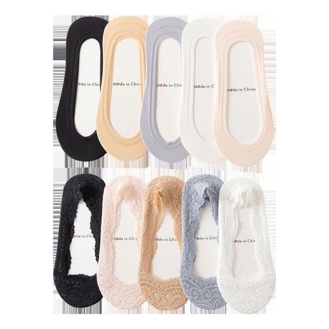 실크 레이스 페이크삭스 실리콘 덧신 여성용