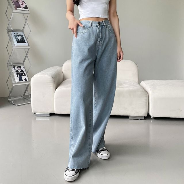 여성 테스티 롱 뒷밴딩 와이드 청바지 JB-1007298