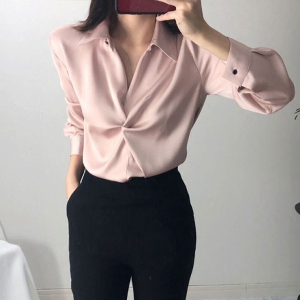 여성셔츠 여성의류 셔츠 여성베이직셔츠 꼬임 여