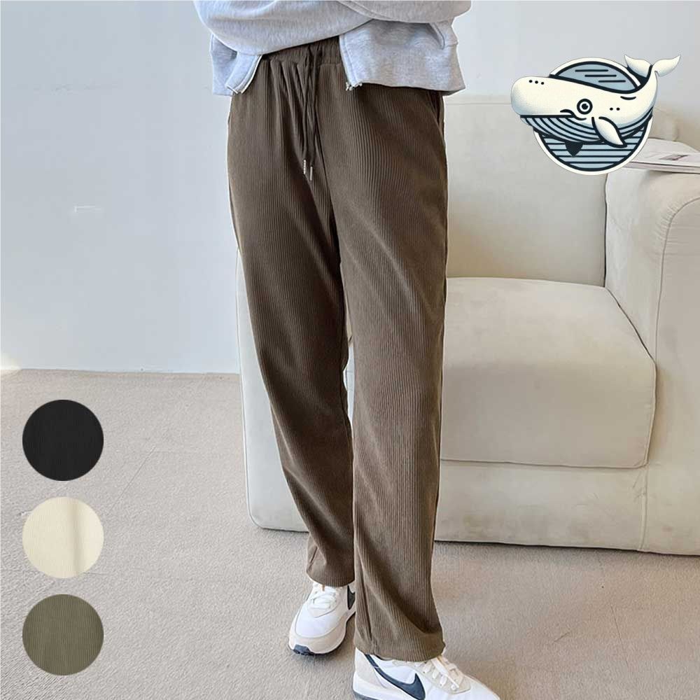 여자 골덴 배기 팬츠 밴딩 기모 슬랙스 데일리