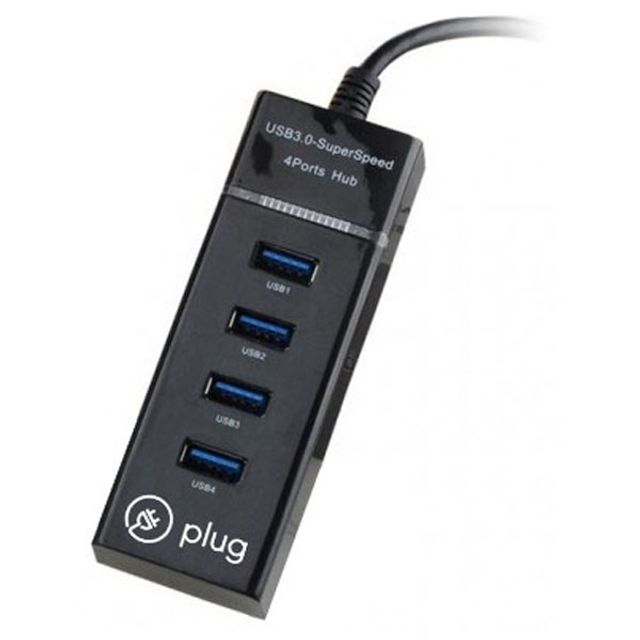 플러그 USB3.0 4포트 허브 PLC-011C 블랙