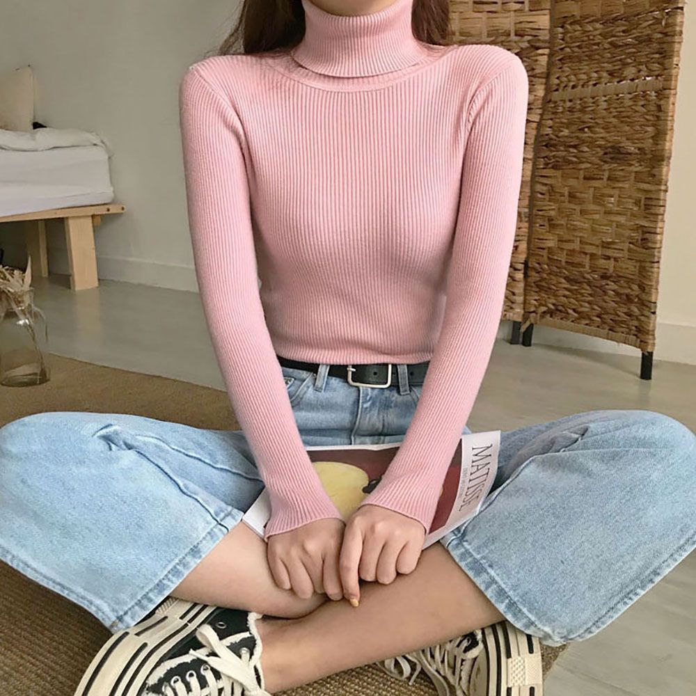8컬러 티셔츠 여자 폴라 골지 캐시미어 데일리
