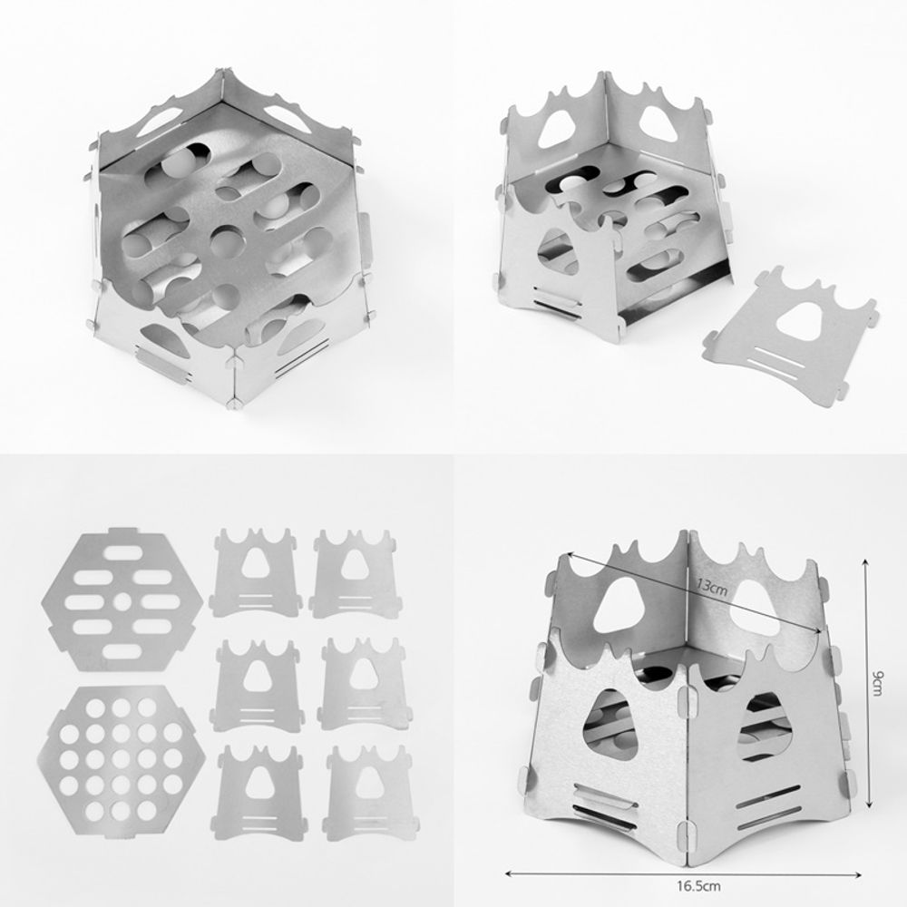 캠핑용 야외 접이식 우드스토브 16x9 백패킹 버너