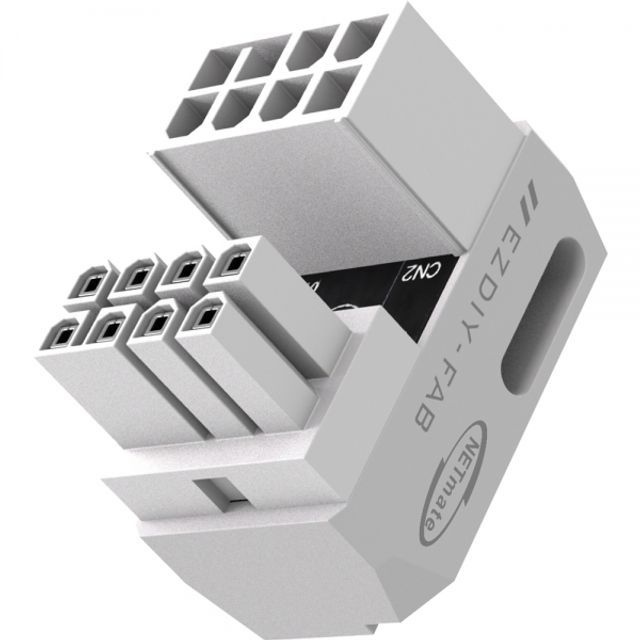 PCI-E 8핀 변환 어댑터 화이트 STD 180도 EZDIY-FAB