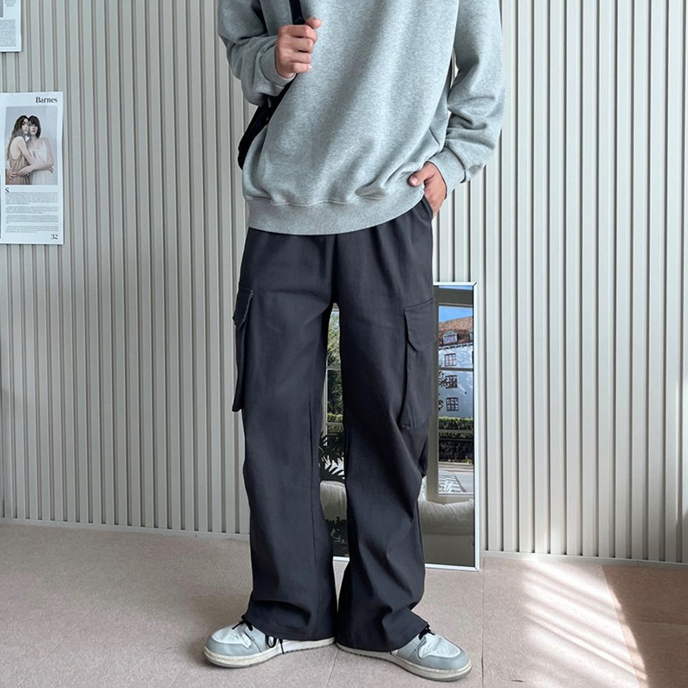 캐주얼 네추럴 모던 카고 포켓 와이드바지 건빵바지
