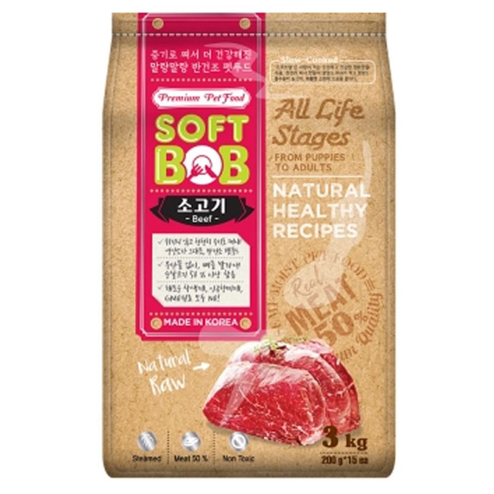 반건조 사료 소고기 3kg 강아지 반려견 소프트밥 개밥