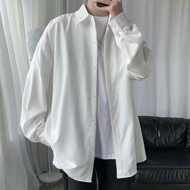 무지 블랙 블라우스 셔츠 면접 화이트 긴팔 정장 남방