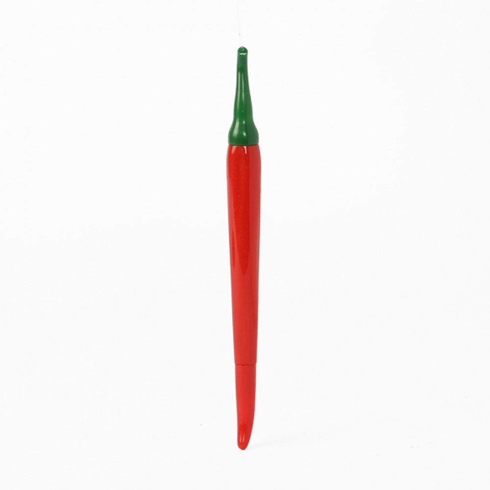 아이티알,NE 빨간 고추 디자인 중성 검정 뚜껑볼펜 선물펜0.5mmX10