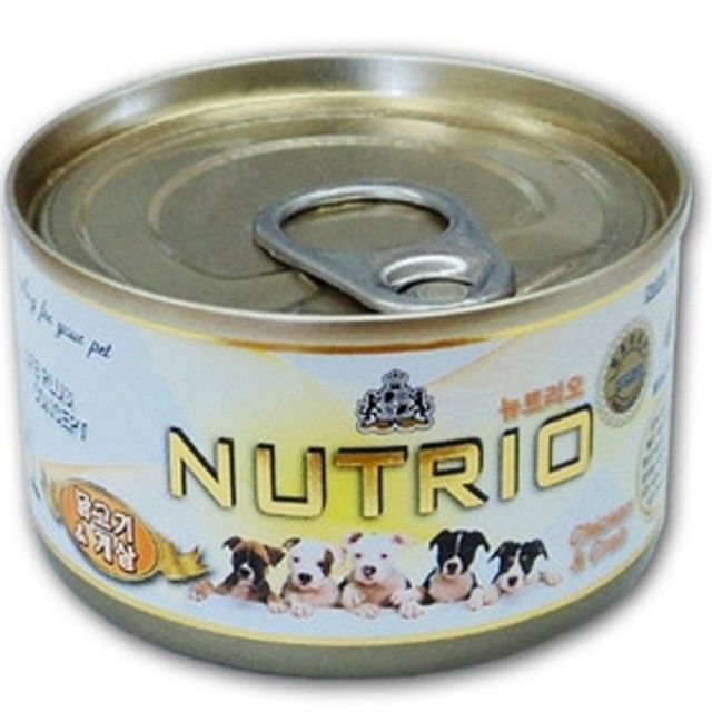 강아지용 NUTRIO 통조림캔 일상 게살N닭고기 100g 24